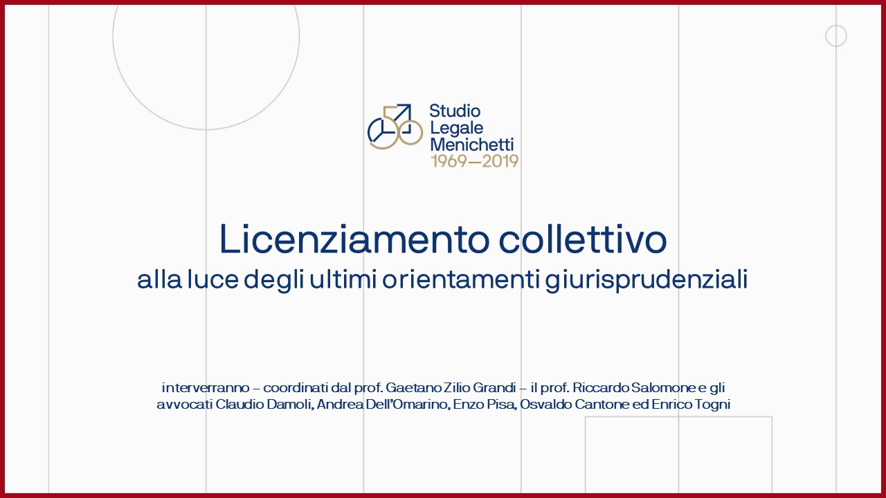 07/02/2020 Workshop sul licenziamento collettivo